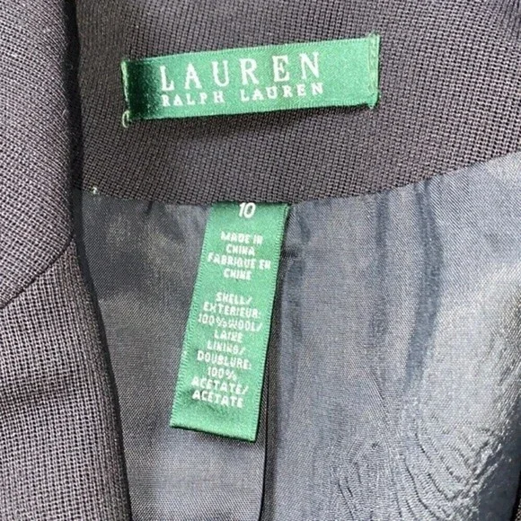LRL LAUREN RALPH LAUREN Wool Sweater Knit Blazer Jacket Size 10 Military Career - Picture 5 of 7
